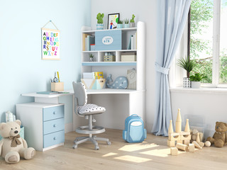 children's room. 3d rendering