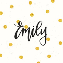 Hand Drawn Calligraphy Personal Name. Lettering Emily