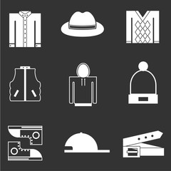 Male clothes icon set