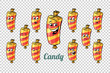 confectionery sweet candy in the wrapper emotions characters col