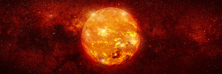 red dwarf star in a star field