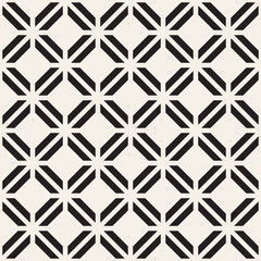 Wall Mural - Abstract geometric lines lattice pattern. Seamless vector background. Black and white simple repeating texture.