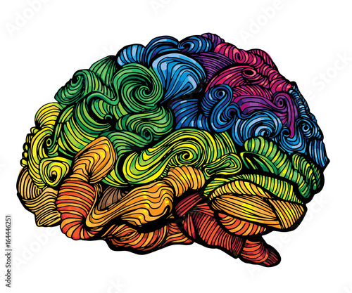 Brain Idea illustration. Doodle vector concept about human brain. Creative il...