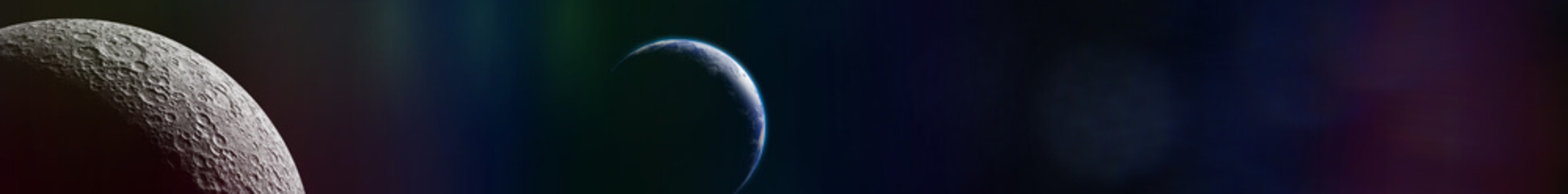 Poster - planet Earth and the Moon