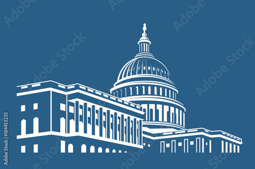 Fotomural United States Capitol building icon in Washington DC