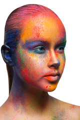 Wall Mural - Creative art of make up, fashion model closeup portrait
