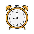 © Séa - Analog Alarm Clock, a hand drawn vector doodle illustration of an alarm clock.