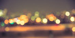 Defocused blur of city lights at night abstract with vintage tone