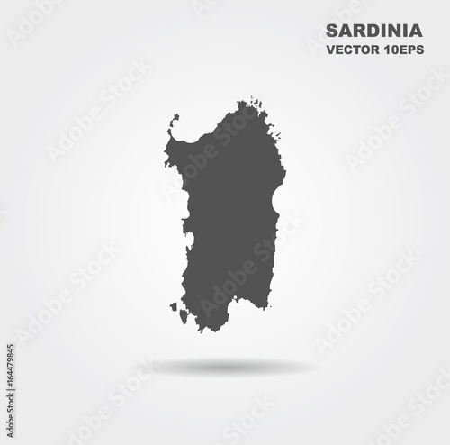 Cuadros en Lienzo Map Of Sardinia. Italy. Vector illustration