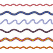 Horizontal seamless  rope  pattern, set of vector rope brushes
