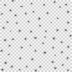 vector seamless hand drawn stars and snow pattern. snowfall vector illustration.