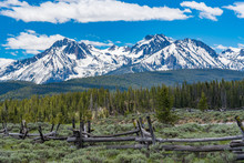 Snow-capped Mountain Along Sawtooth Scenic Byway
