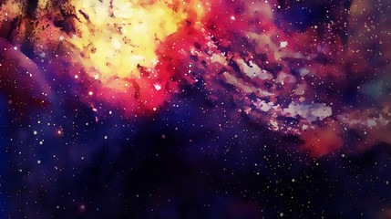 Poster - Cosmic space and stars, color cosmic abstract background. Graphic effect.