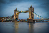 Fototapeta Londyn - London, England - The world famous Tower Bridge at blue hour