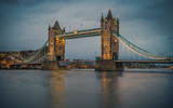 Fototapeta Londyn - London, England - The world famous Tower Bridge at blue hour