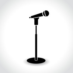 Wall Mural - microphone stand icon on white background