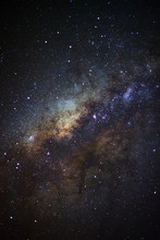 The Center Of Milky Way Galaxy. Long Exposure Photograph.with Grain