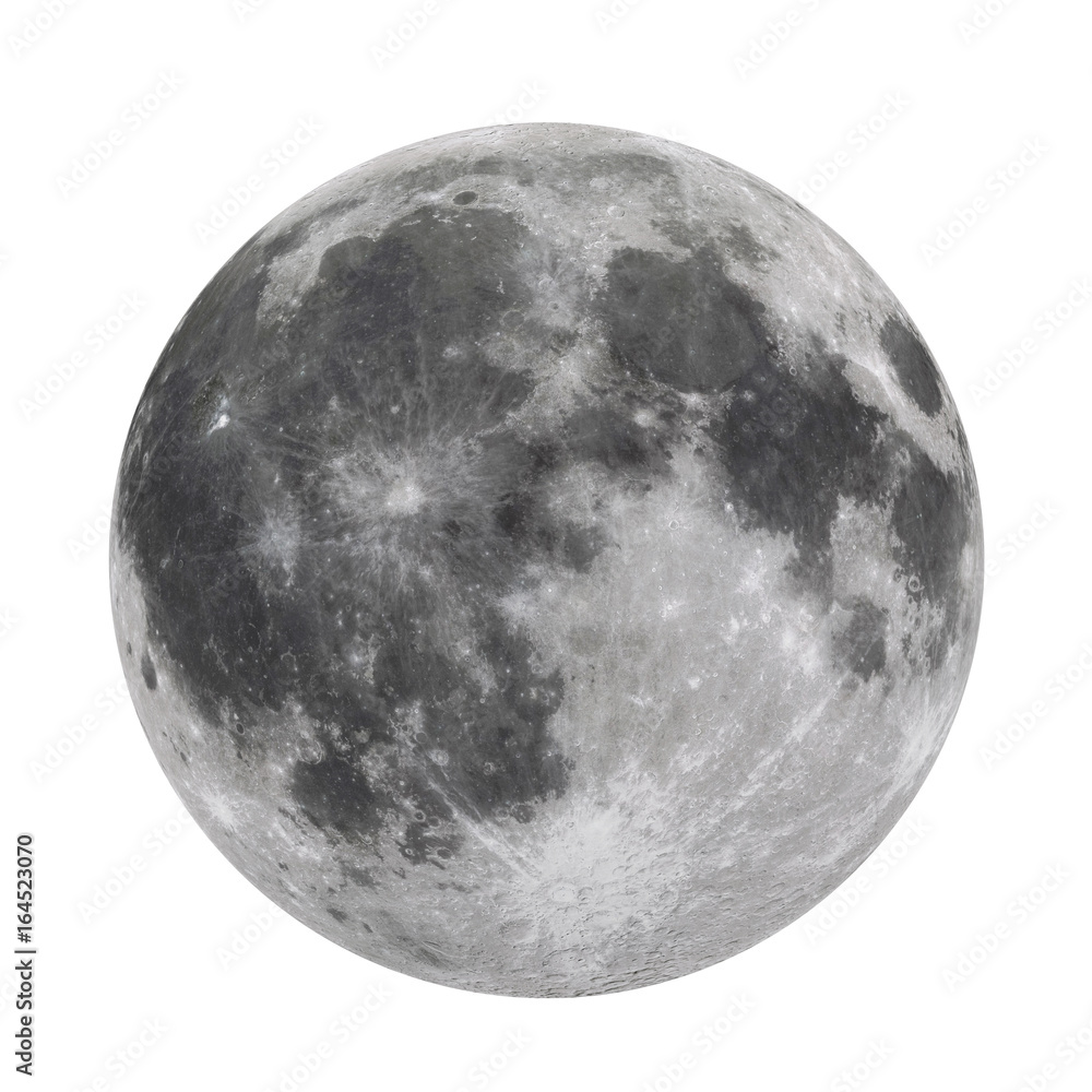 Full Moon Isolated  (Elements of this image furnished by NASA) - obrazy, fototapety, plakaty 