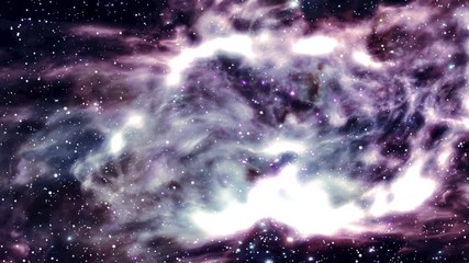 Wall Mural - Animation of a deep space galaxy cluster / nebula and its gravitational waves