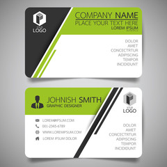 Wall Mural - green modern creative business card and name card,horizontal simple clean template vector design, la