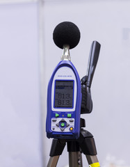 Wall Mural - a sound level meter and analyzer ; to check environment for working place such as factory ; industry background