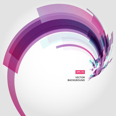 Abstract vector background element in pink and purple colors curve swirl perspective vector