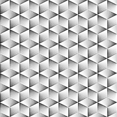 Wall Mural - Seamless Monochrome Pattern. Grungy Geometric Shapes Tiling.