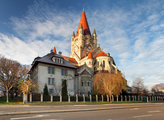 Wall Mural - St. Francis of Assisi Church in Vienna, Austria.