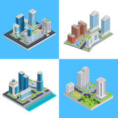 Sticker - Modern City Isometric Compositions