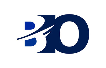 BO Negative Space Square Swoosh Letter Logo