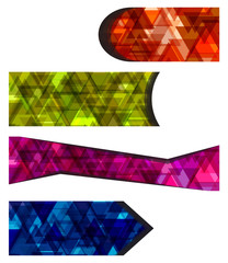 Wall Mural - A set design of abstract modern vector bright horizontal web banner colourful with shiny polygonal background illustration eps10