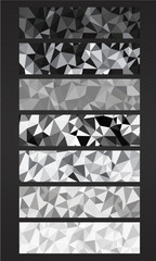 Wall Mural - A set design of abstract modern vector bright horizontal web banner with shiny polygonal background illustration