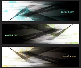 Wall Mural - A set design of abstract modern vector bright horizontal..web banner colourful with shiny polygonal background illustration eps10