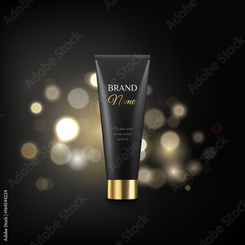 Download Black And Gold Cosmetic Tube Template For Ads On A Bokeh Background Premium Cosmetic Product Mockup For Promotion Buy This Stock Vector And Explore Similar Vectors At Adobe Stock Adobe Stock PSD Mockup Templates