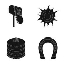 Service, Cooking And Or Web Icon In Black Style.Space, Racecourse Icons In Set Collection.