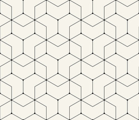 Wall Mural - seamless geometric line grid vector hexagon pattern