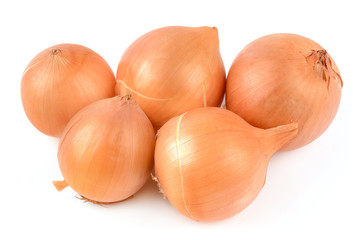 Wall Mural - Onions on a white background