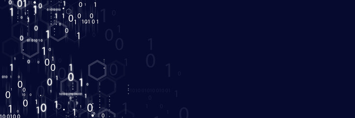Binary numbers on digital screen