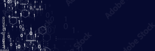Cuadros en Lienzo Binary numbers on digital screen