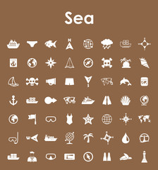 Wall Mural - Set of sea simple icons