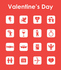 Wall Mural - Set of Valentine's Day simple icons