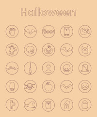 Wall Mural - Set of halloween simple icons