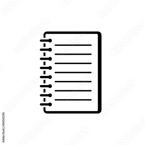 Notebook Icon Black Minimalist Icon Isolated On White Background Notepad Simple Silhouette Web Site Page And Mobile App Design Vector Element Buy This Stock Vector And Explore Similar Vectors At Adobe