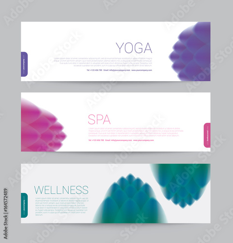 Banner Wellness Spa Yoga Banner Template Flyer Menu Cover Vector