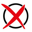 Symbol / Icon ankreuzen rot schwarz