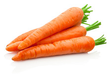 Fresh Carrots Isolated On A White Background