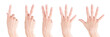 © eshma - Woman hands set showing numbers from one to five. Isolated with clipping path
