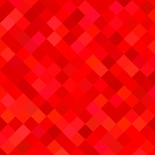 Colored Square Pattern Background - Geometric Vector Illustration From Diagonal Squares In Red Tones