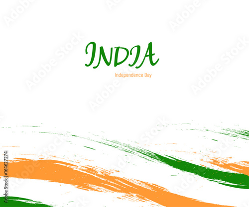 Independence Day Of India Watercolor Sign On White Background With