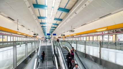 Wall Mural - Tin Shui Wai, Hong Kong, 26 June 2017 -: Metro station in Hong Kong